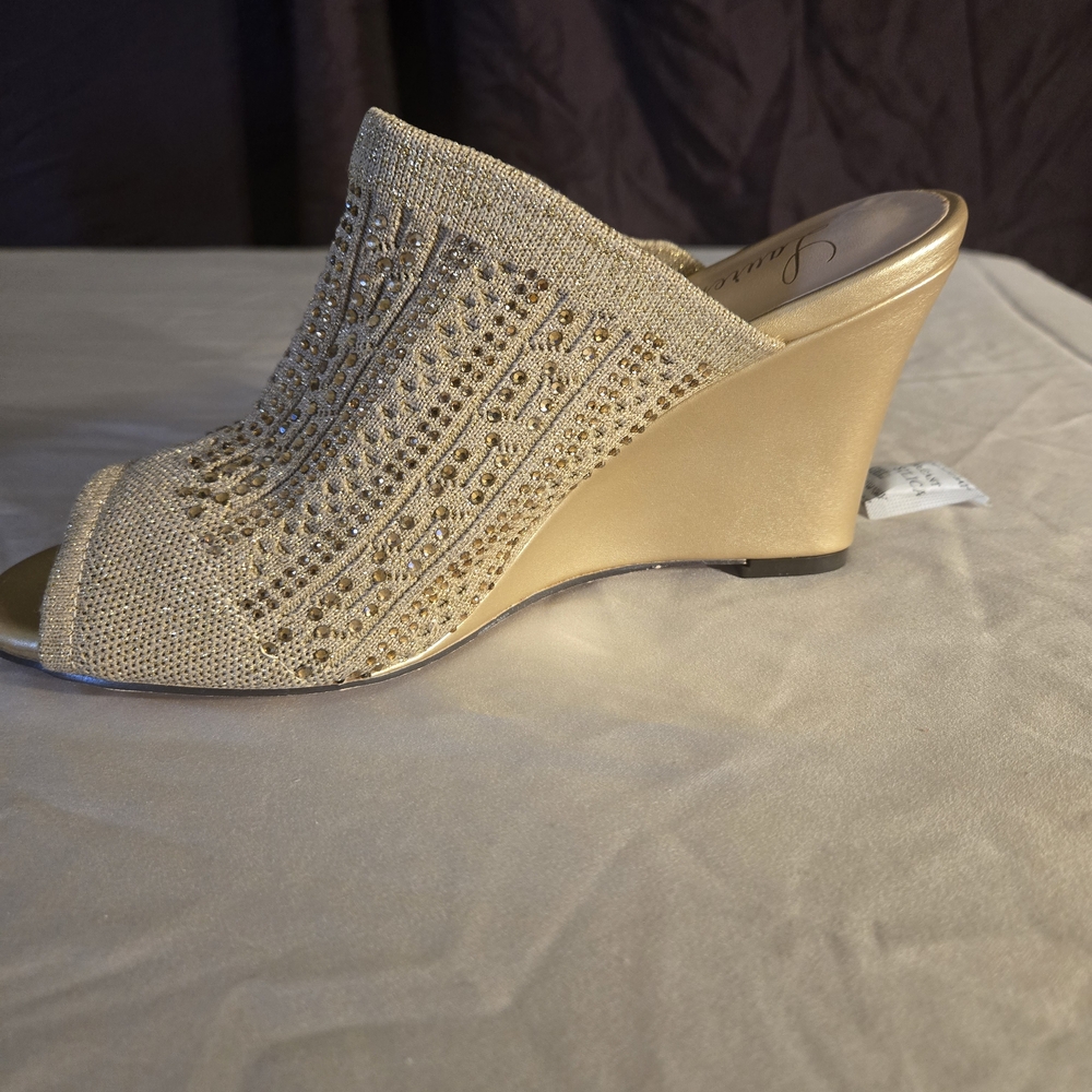 Lauren Lorraine Gold Wedge Shoes